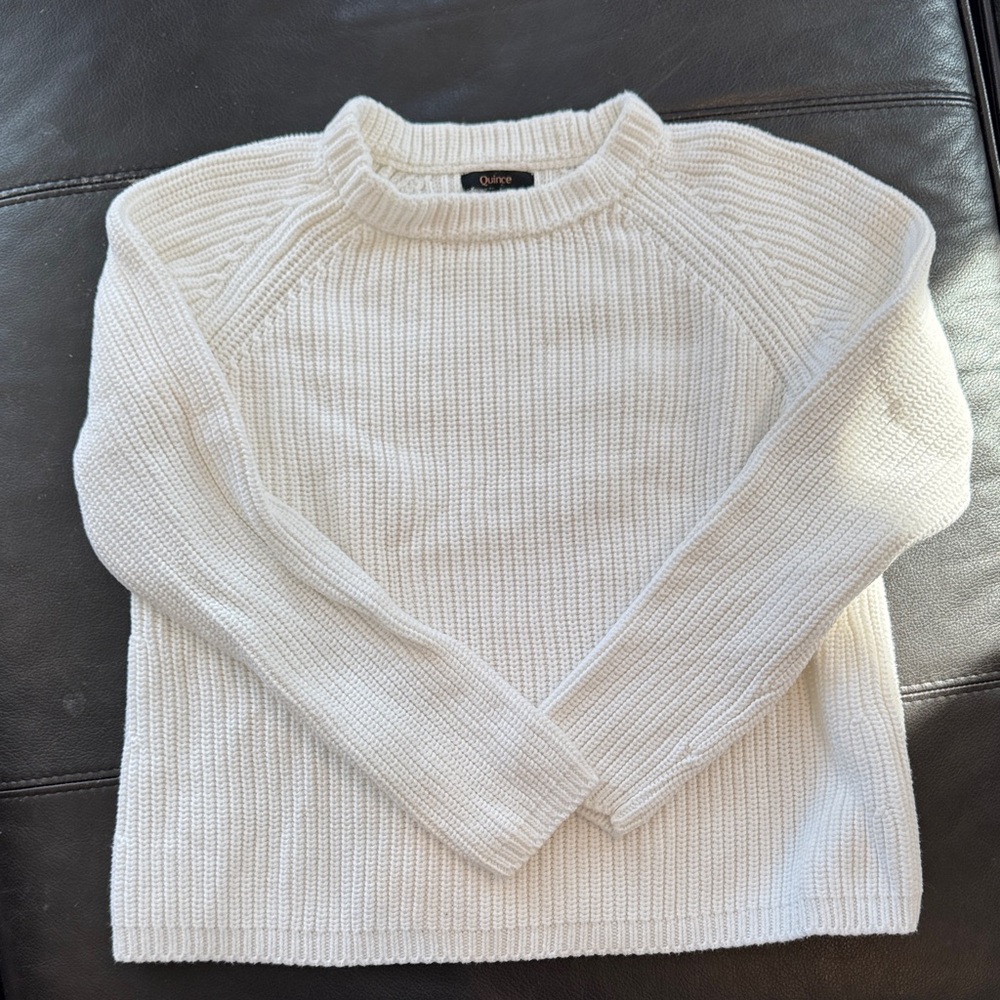 Quince Soft White fisherman’s Sweater